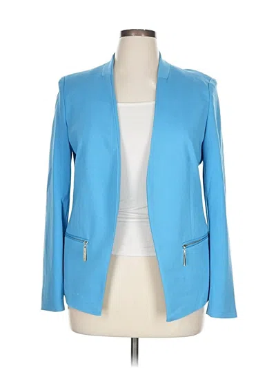 Pre-owned Carmen Marc Valvo Blazer Jacket In Blue