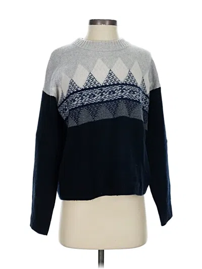 Pre-owned Nordstrom Signature Cashmere Pullover Sweater In Blue
