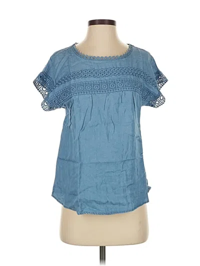 Blu Pepper Short Sleeve Blouse In Blue