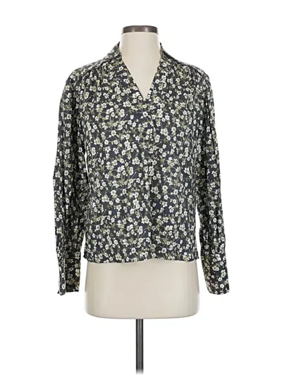 Pre-owned Madewell Long Sleeve Blouse In Green