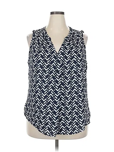 Pre-owned Roz & Ali Sleeveless Blouse In Blue