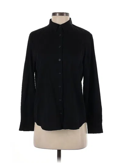 Pre-owned Uniqlo Long Sleeve Blouse In Black