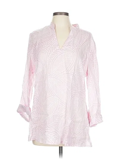 Pre-owned Island Company Long Sleeve Blouse In Pink