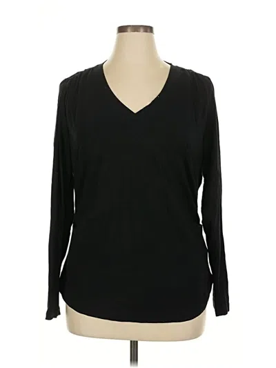 Pre-owned Athleta 3/4 Sleeve T-shirt In Black