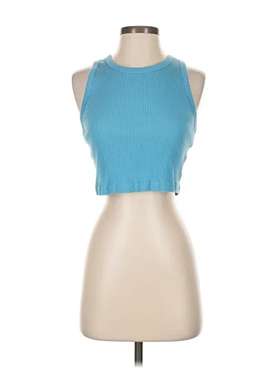 Pre-owned Uniqlo Tank Top Blue Halter Neckline Tops