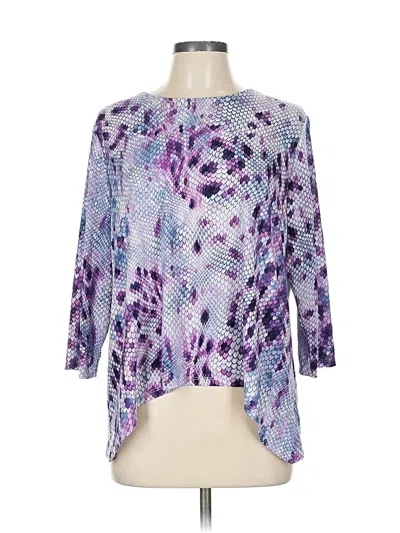 Pre-owned Alfred Dunner 3/4 Sleeve Blouse In Purple