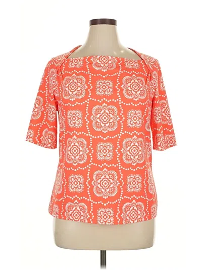 Pre-owned Ann Taylor Short Sleeve Blouse In Orange