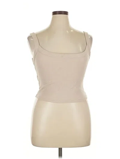 Pre-owned Abercrombie & Fitch Tank Top Tan Strapless Neckline Tops In Brown