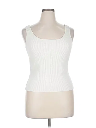 Pre-owned Marled By Reunited Sleeveless Top Ivory Scoop Neck Tops In White