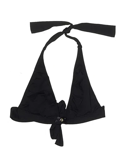 Pre-owned Betsey Johnson Swimsuit Top Black Solid Pattern Swimwear