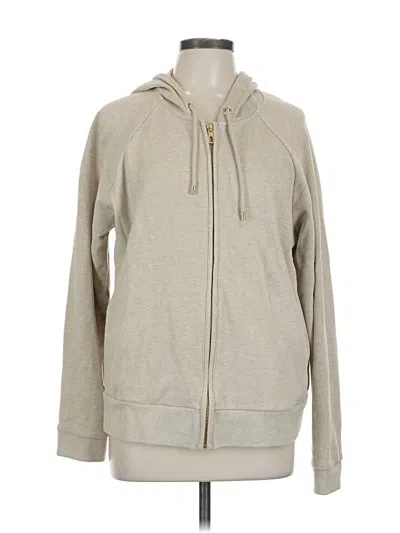 Pre-owned Lands' End Zip Up Hoodie In Brown