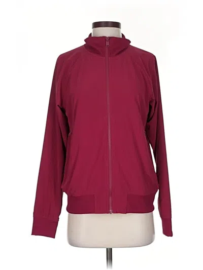 Pre-owned Athleta Track Jacket In Burgundy