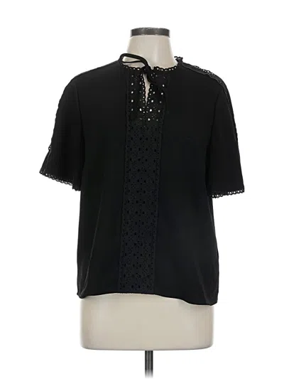 Pre-owned Cece Short Sleeve Blouse In Black