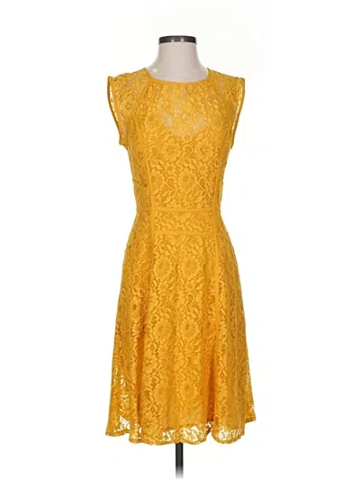 Pre-owned Bcbgmaxazria Cocktail Dress In Yellow