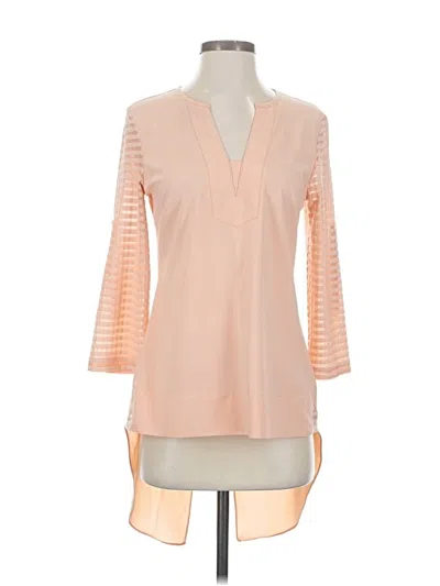 Pre-owned Patrizia Luca 3/4 Sleeve Blouse In Brown