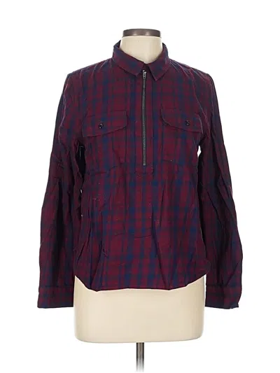 Pre-owned Madewell Long Sleeve Blouse In Burgundy