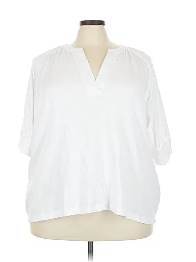 Pre-owned Nic + Zoe 3/4 Sleeve T-shirt In White