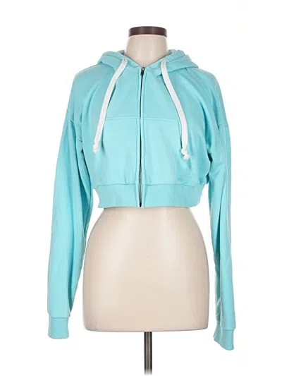 Pre-owned Katie J Nyc Zip Up Hoodie In Blue