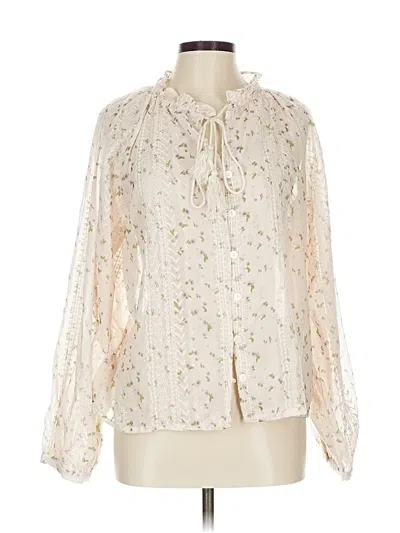 Pre-owned Unbranded Long Sleeve Blouse In White