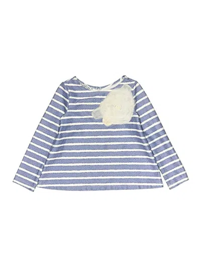 Pre-owned Pippa & Julie Kids' Long Sleeve Top Blue Ruffles Neckline Tops