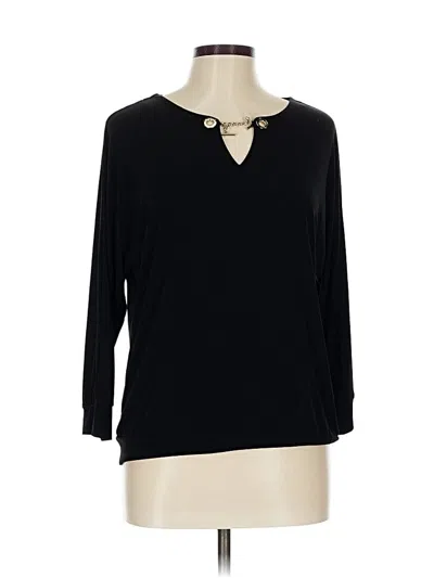 Pre-owned Tahari 3/4 Sleeve T-shirt In Black
