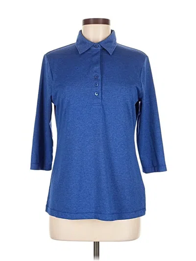 Pre-owned Cutter & Buck Long Sleeve Polo Shirt In Blue