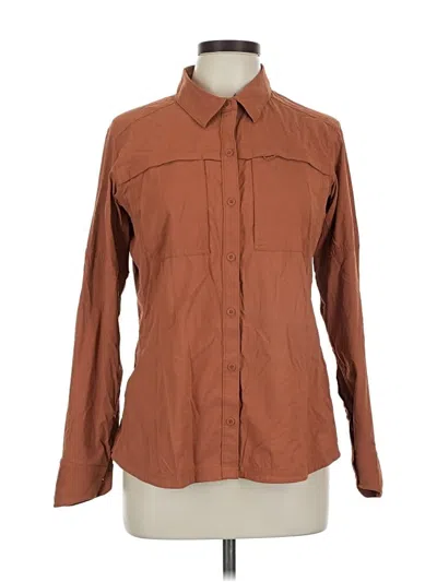 Pre-owned Rei Long Sleeve Button Down Shirt In Brown