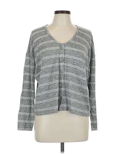 Pre-owned Torrid Long Sleeve Top Gray V Neck Tops