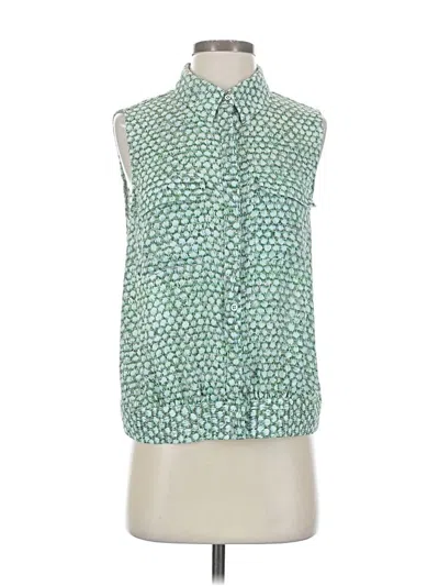 Pre-owned Cabi Sleeveless Button Down Shirt In Green