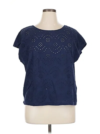 Pre-owned Old Navy Short Sleeve Top Blue Keyhole Neckline Tops