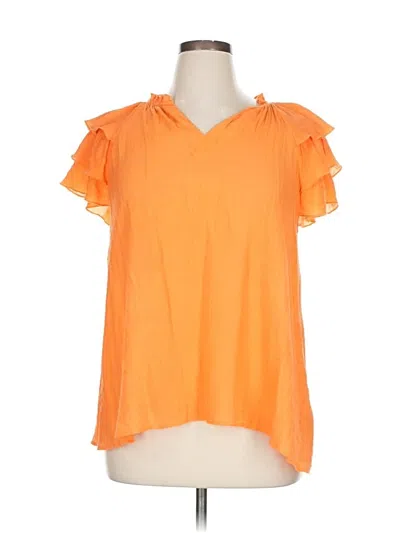 Pre-owned Nanette Lepore Short Sleeve Blouse In Orange