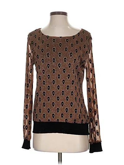 Pre-owned Esqualo Long Sleeve Blouse In Brown