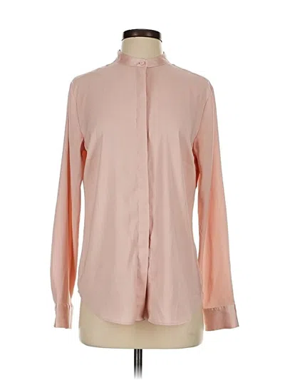 Pre-owned Ann Taylor Long Sleeve Blouse In Pink