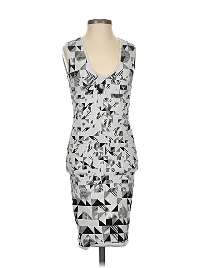 Pre-owned Bcbgmaxazria Cocktail Dress In Silver