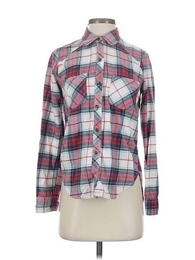 Pre-owned Abercrombie & Fitch Long Sleeve Button Down Shirt In Red