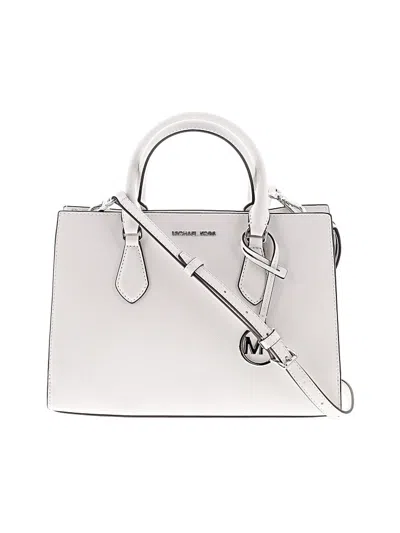 Pre-owned Michael Michael Kors Leather Crossbody Bag In White