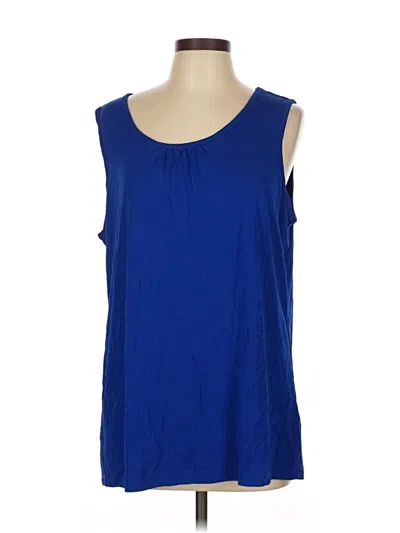 Pre-owned Lands' End Sleeveless Blouse In Blue