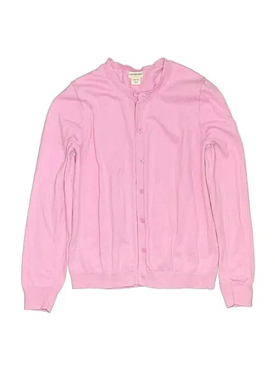 Pre-owned Crewcuts Outlet Kids' Cardigan Sweater In Pink
