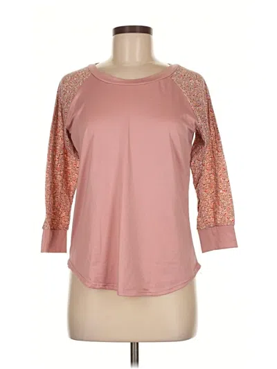 Pre-owned Acting Pro 3/4 Sleeve Top Pink Crew Neck Tops
