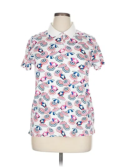 Pre-owned Lands' End Short Sleeve Button Down Shirt In White