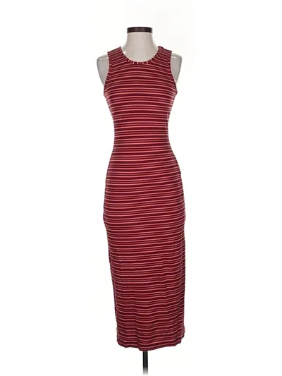 Pre-owned Marine Layer Casual Dress In Burgundy