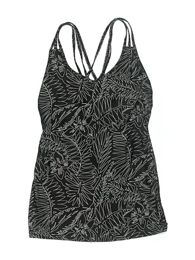 Pre-owned Ocean + Coast Swimsuit Top Black Print Pattern Swimwear