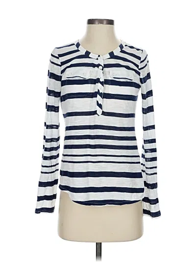 Pre-owned Lucky Brand Long Sleeve Henley Shirt In Blue