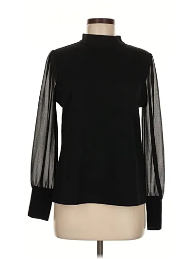Pre-owned Ann Taylor Long Sleeve Blouse In Black