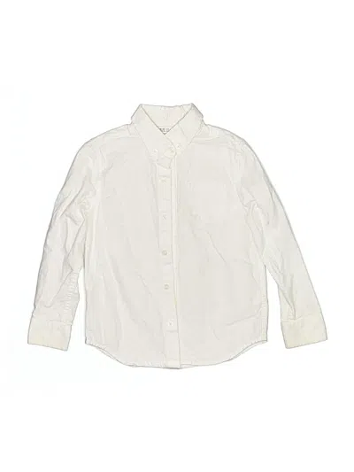 Pre-owned Janie And Jack Kids' Long Sleeve Button Down Shirt In White
