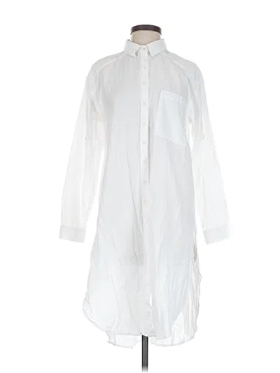 Pre-owned Maeve By Anthropologie 3/4 Sleeve Button Down Shirt In White