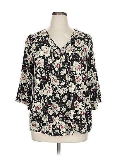 Pre-owned Fun2fun 3/4 Sleeve Blouse In Black