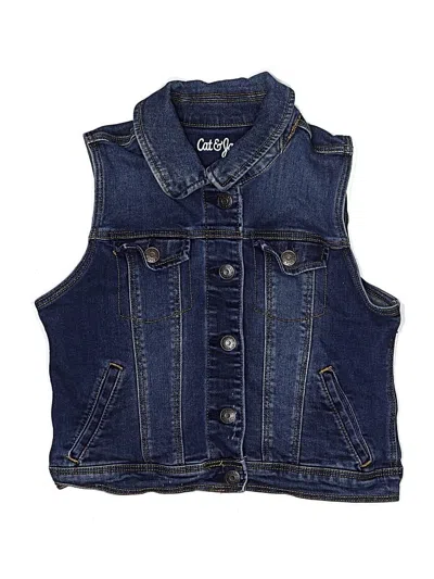Pre-owned Cat & Jack Kids' Denim Vest In Blue