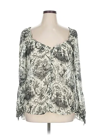 Paige 3/4 Sleeve Silk Top Ivory Sweetheart Neckline Tops In Multi