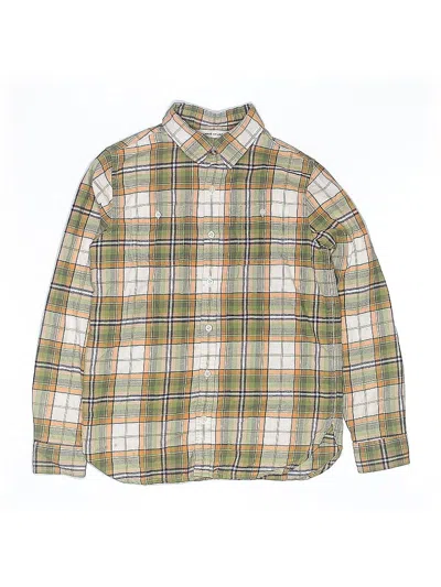 Pre-owned Janie And Jack Kids' Long Sleeve Button Down Shirt In Green